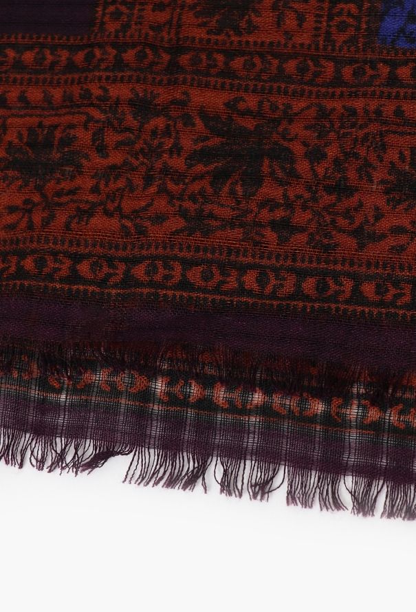 Saint Laurent Vintage Fringed Paisley Scarf - 6