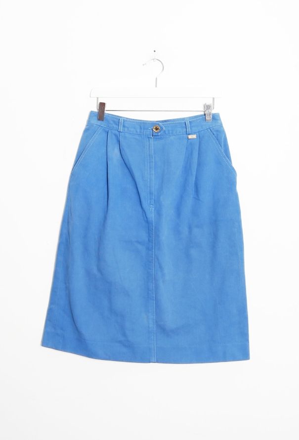 Céline 70s Jean's High-Waisted Blue Denim Skirt - 7