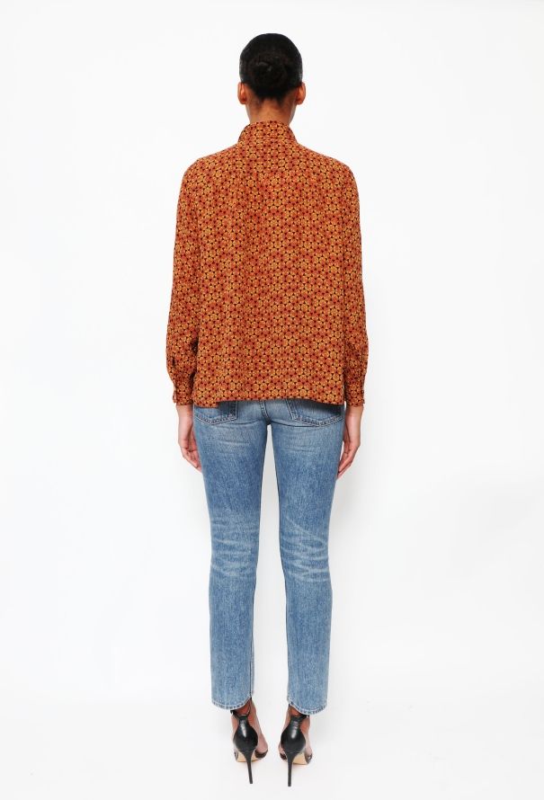 Céline Vintage Graphic Silk Blouse - 4