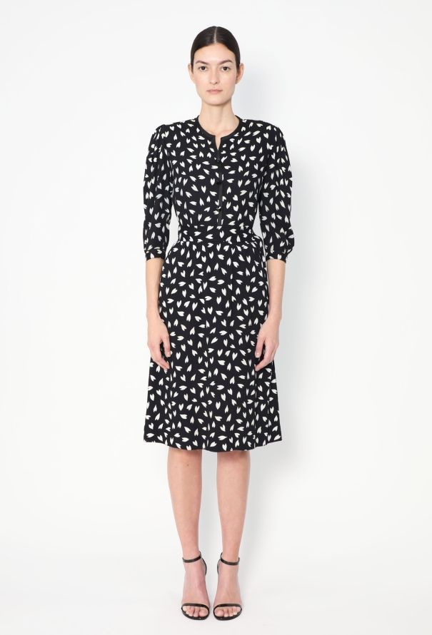 Saint Laurent S/S 1979 Crêpe Heart Print Ensemble - 5