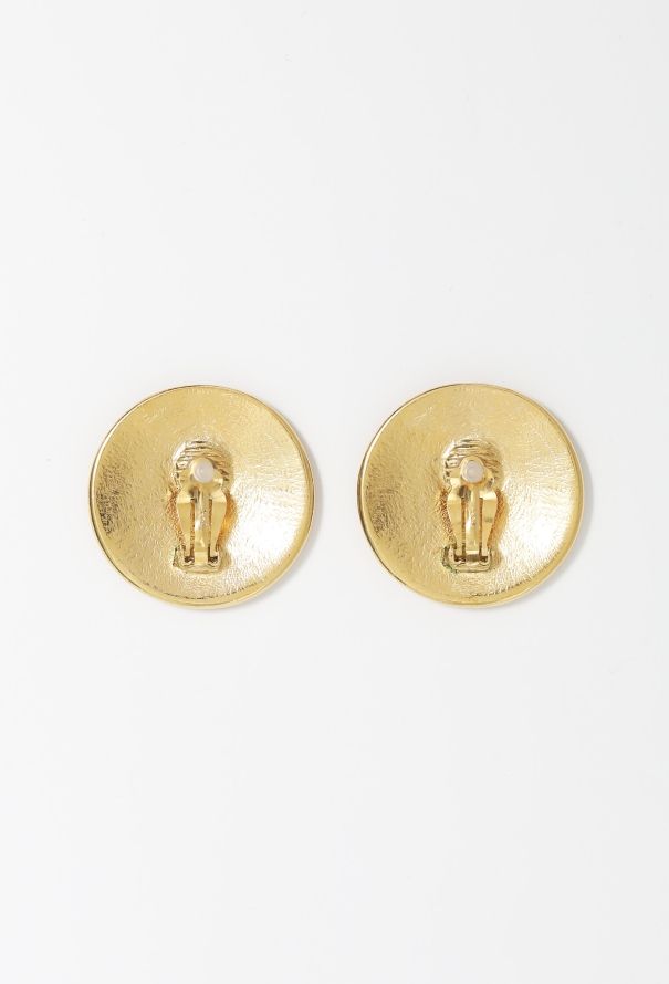 Saint Laurent Vintage Medallion Clip Earrings - 3