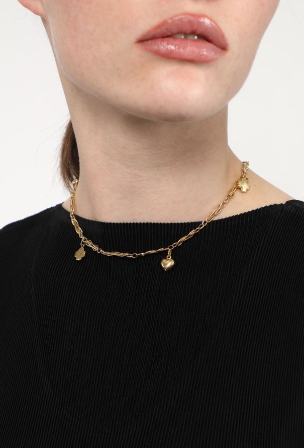 Vintage Fine Jewelry 18k Yellow Gold Charm Necklace - 4