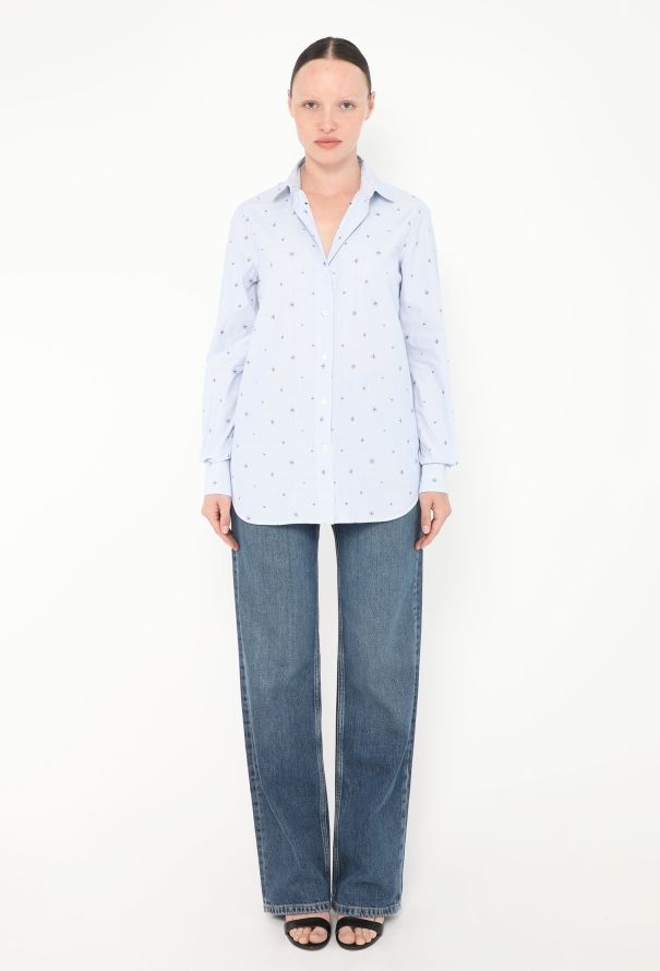 Céline Embroidered Pinstripe Shirt - 4