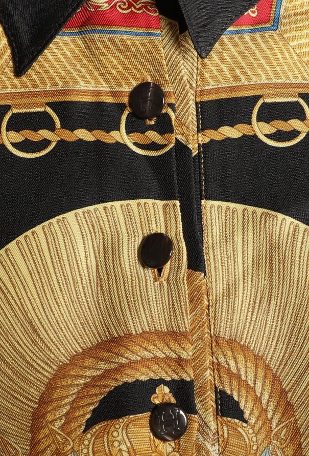 Hermès Vintage 'Poste et Cavalerie' Silk Carré Top - 8