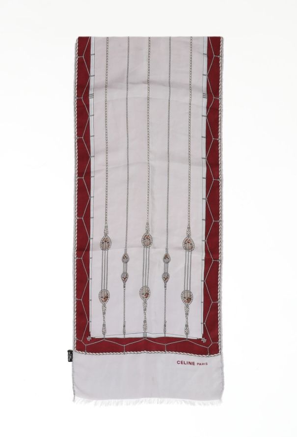 Céline Vintage Silk Graphic Printed Scarf - 1