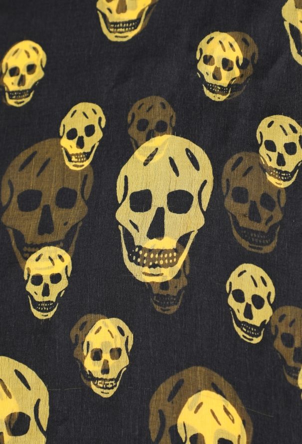 Alexander McQueen Early 2000s Chiffon Skull Scarf - 4
