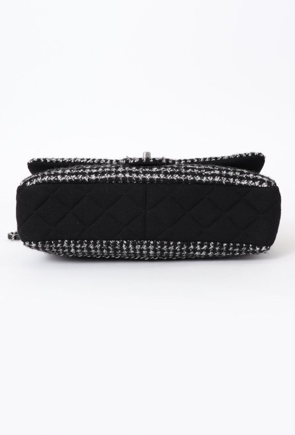 Chanel Houndstooth Tweed & Jersey Flap Bag - 7