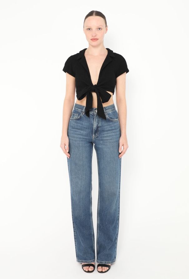 Chanel Cropped Terrycloth Tie Top - 2