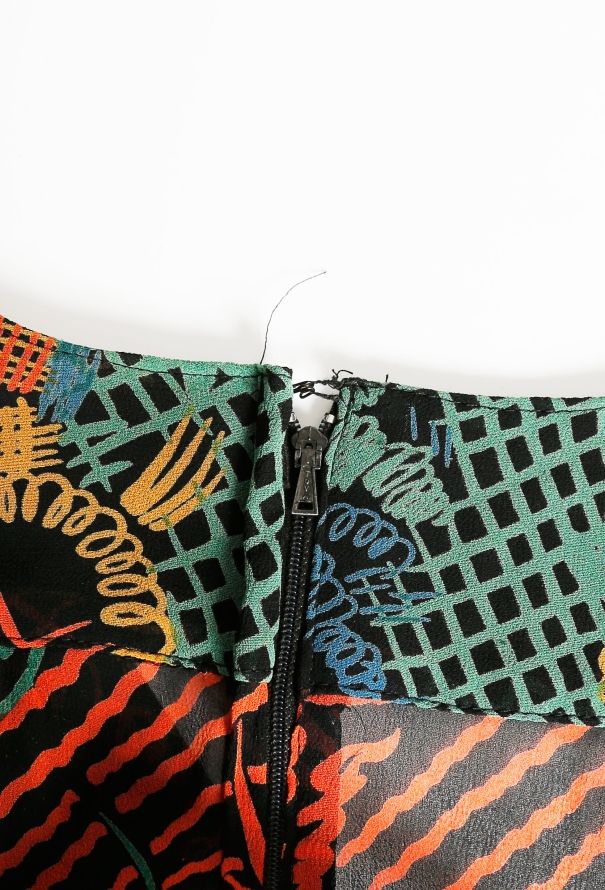 Ossie Clark RARE 1973 Abstract Crêpe Dress - 6