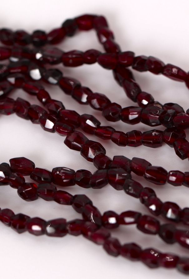 Vintage Fine Jewelry 18k Yellow Gold & Almandine Choker Necklace - 3