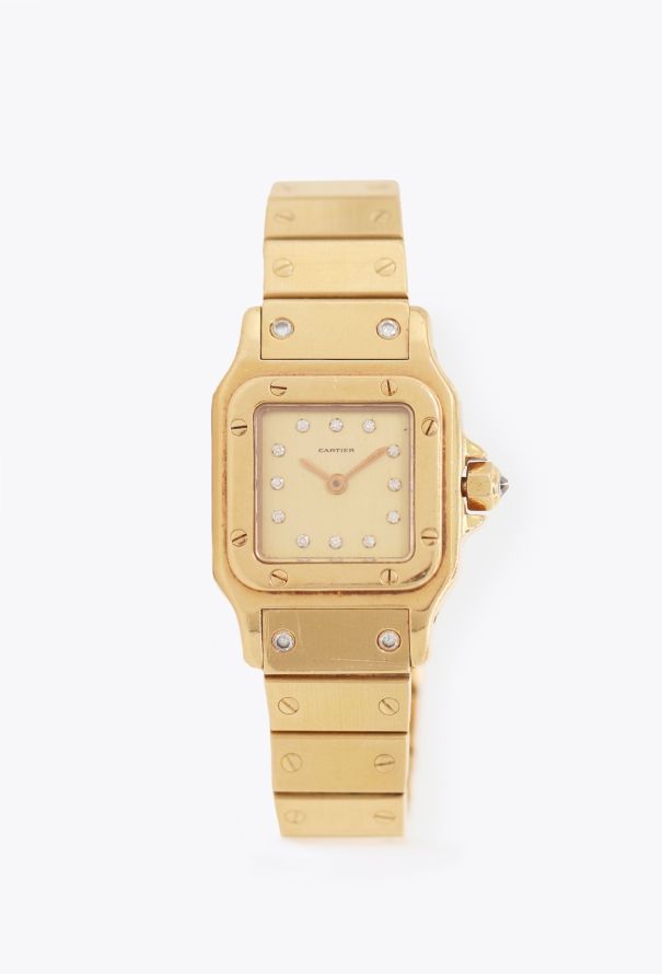 Cartier Exquisite 1980s 18k Yellow Gold & Diamonds Santos Watch - 1