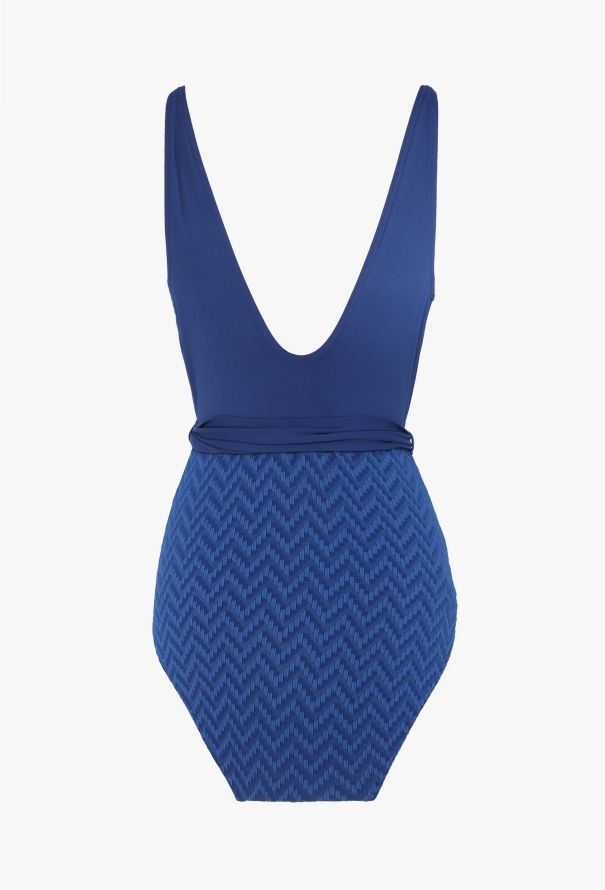 Eres Chevron Belted Swimsuit - 3