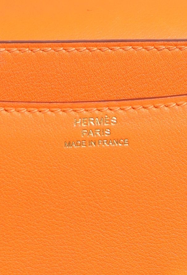 Hermès Orange H Swift Constance 18 - 10