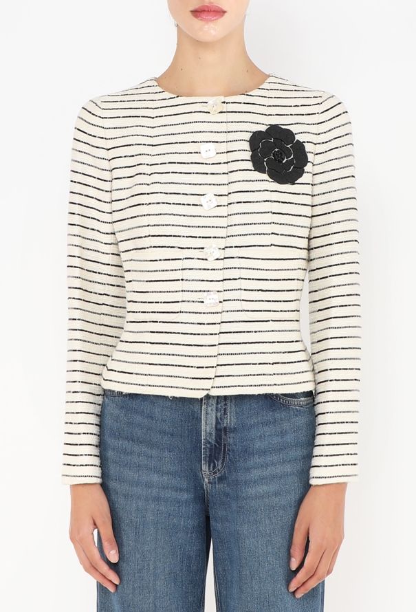 Chanel Camélia Marinière Tweed Jacket - 2