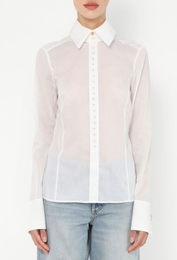 Chanel 2005 Pearl Button Voile Blouse - 1