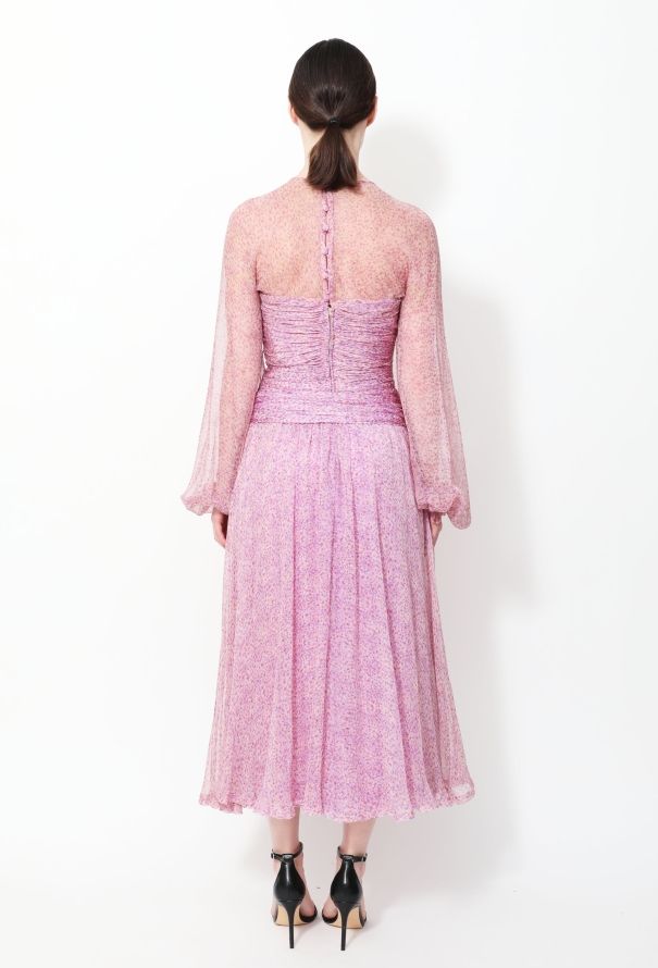 Jean-Louis Scherrer Floral Flowing Silk Dress - 4