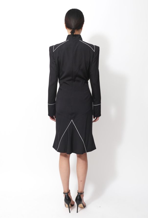 Thierry Mugler 1979 Couture Trimmed Midi Dress - 5