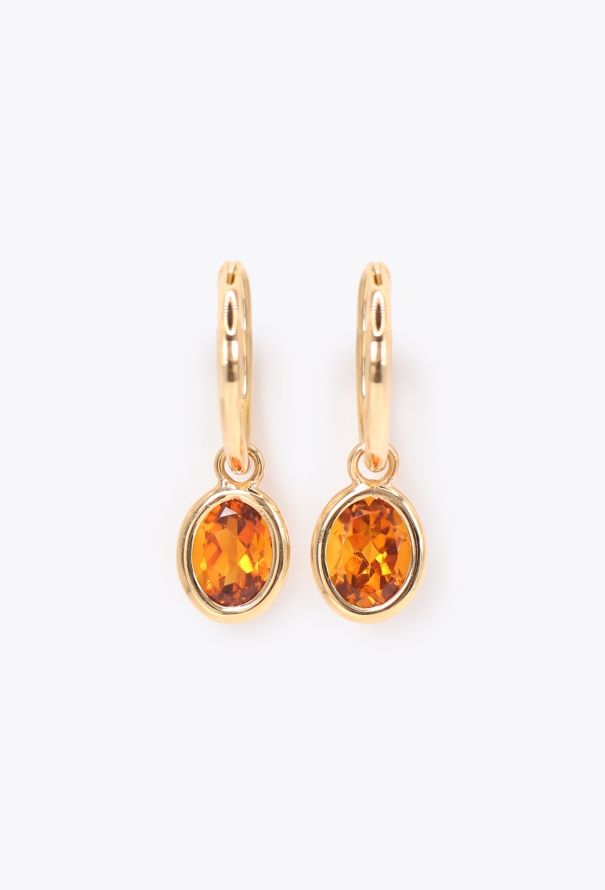 Modern Fine Jewelry 18k Yellow Gold & Madeira Citrine Earrings - 1
