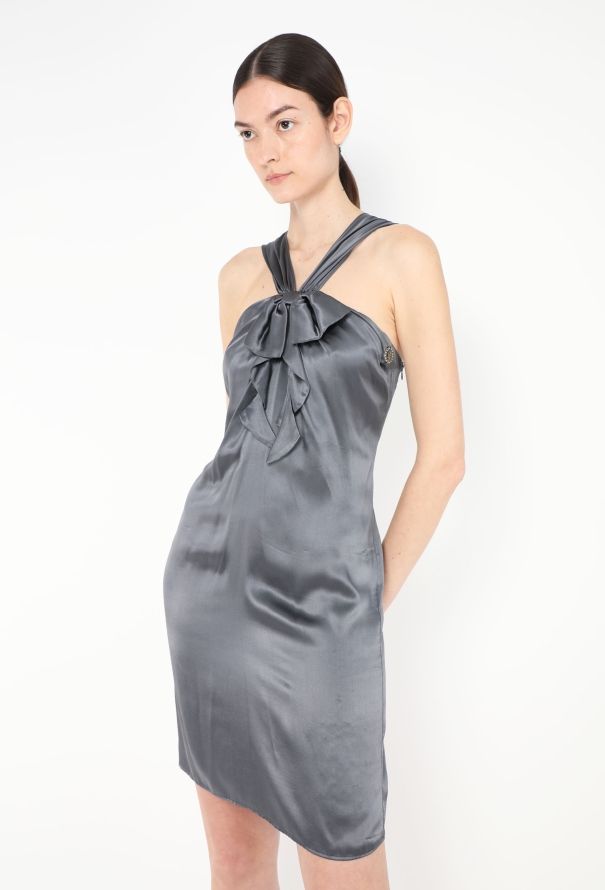 John Galliano Early 2000s Charmeuse Halter Dress - 1