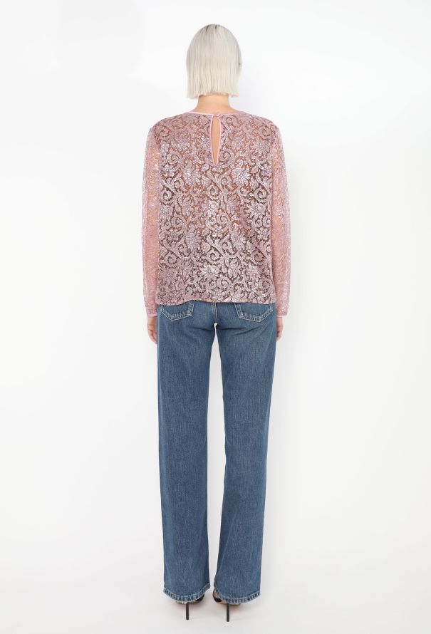 Saint Laurent Vintage Iridescent Lace Top - 3