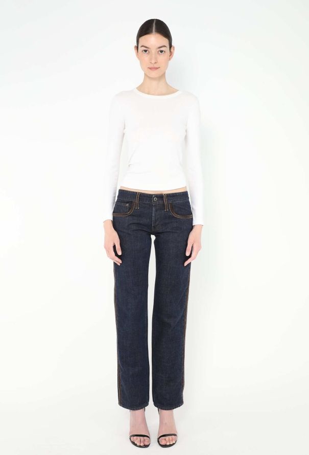 Miu Miu S/S 2024 Suede Trim Jeans - 1