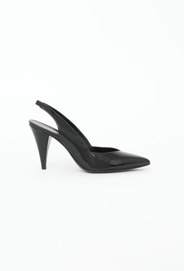 Saint Laurent Patent Leather Slingback Heels - 1