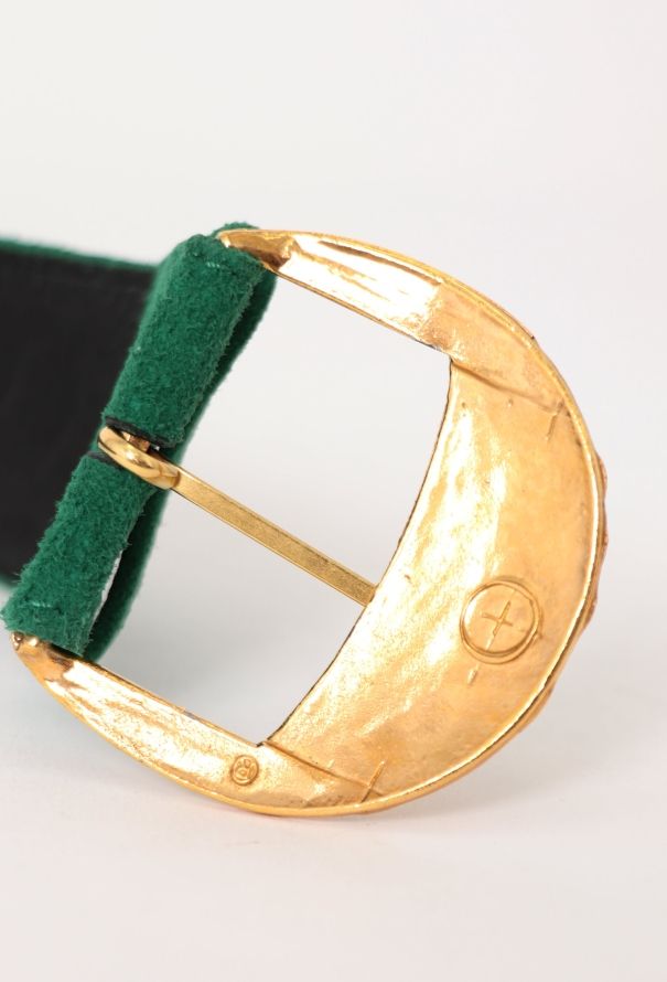 Saint Laurent Vintage Metallic Suede Belt - 5