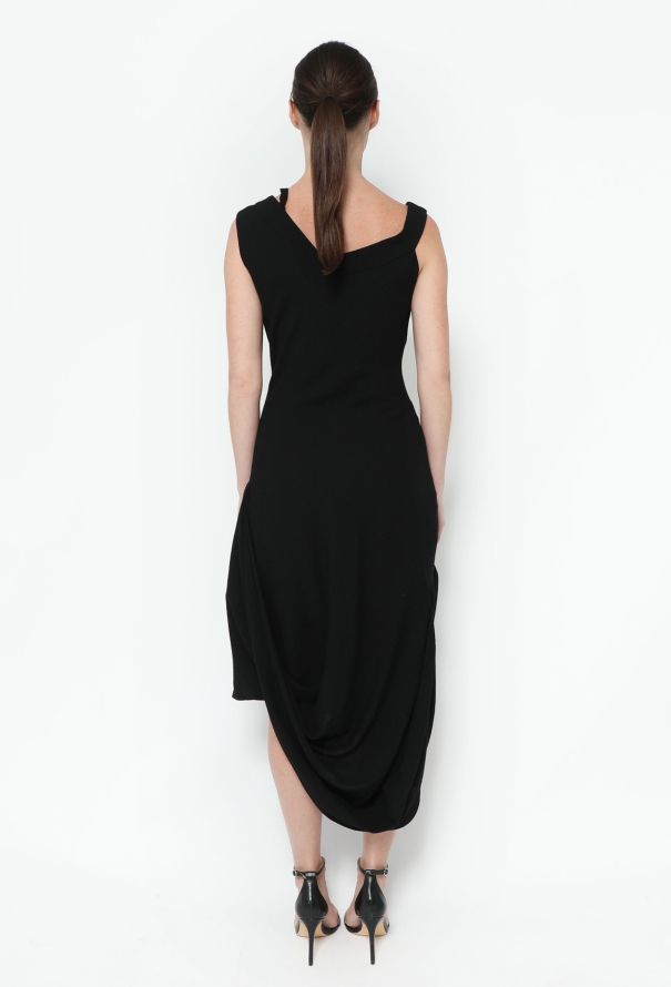 John Galliano 2000 Asymmetrical Crêpe Dress - 3