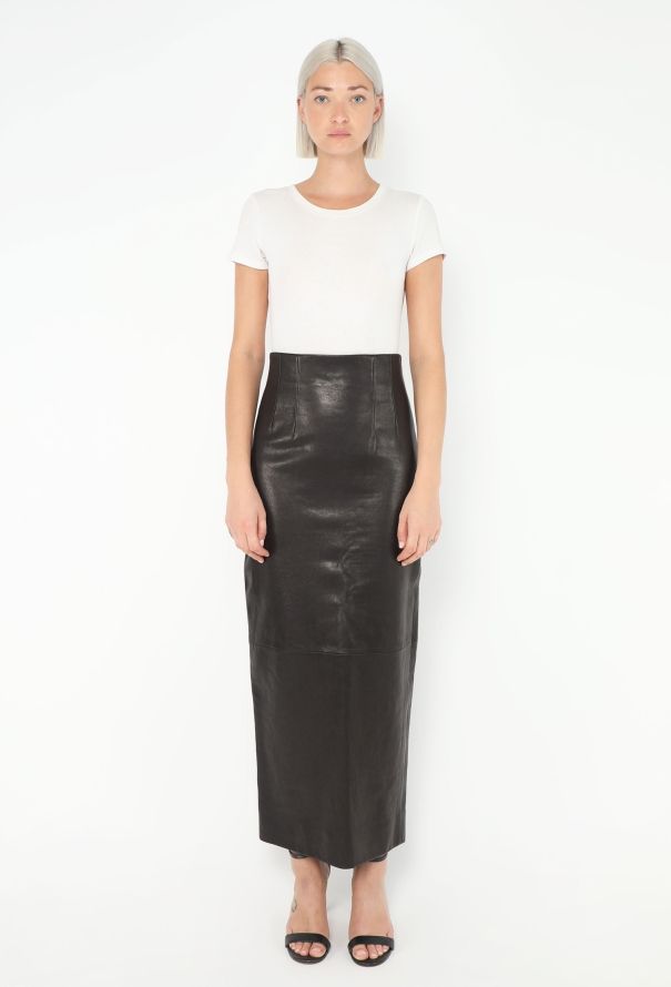 Khaite Pre-Fall 2025 Loxley Lambskin Skirt - 1