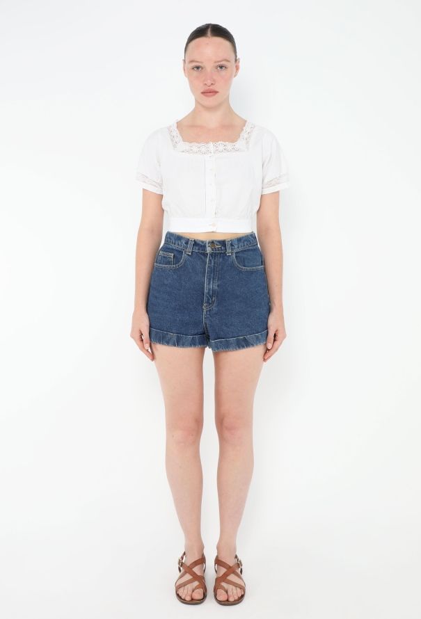 Antique Lace Trim Cotton Top - 3