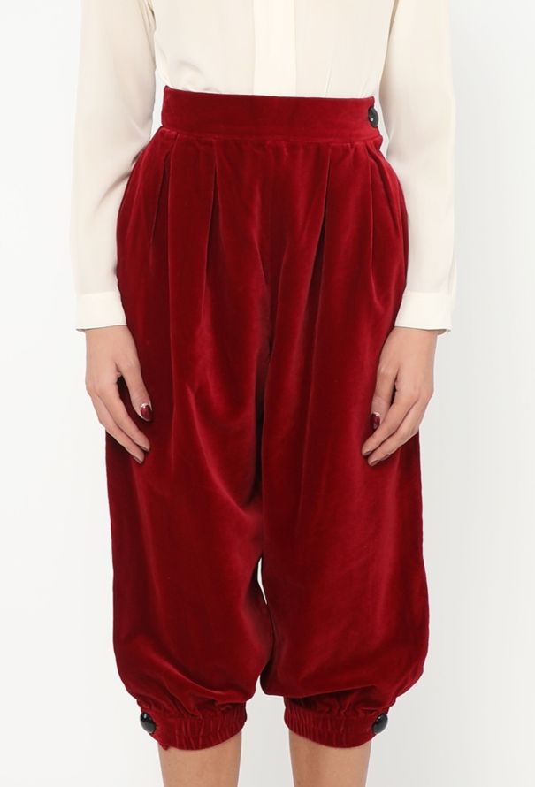 Saint Laurent F/W 1991 Pleated Velvet Culottes - 3