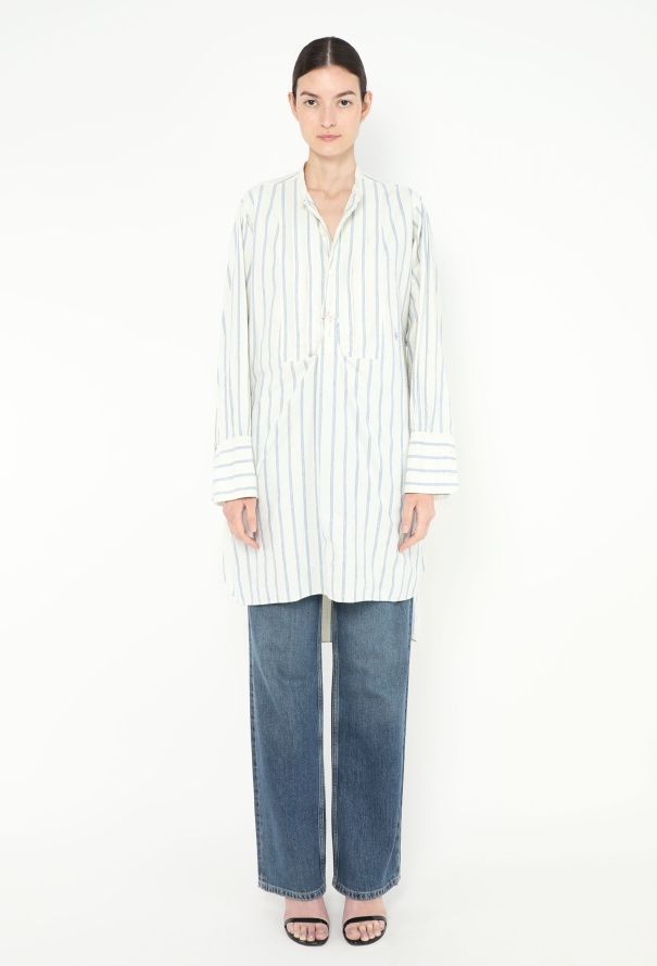 Oversized Striped Cotton Tunic - 5