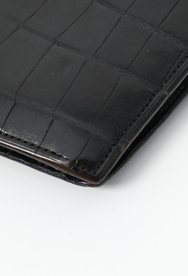 Hermès 1940s Black Porosus Clutch - 10