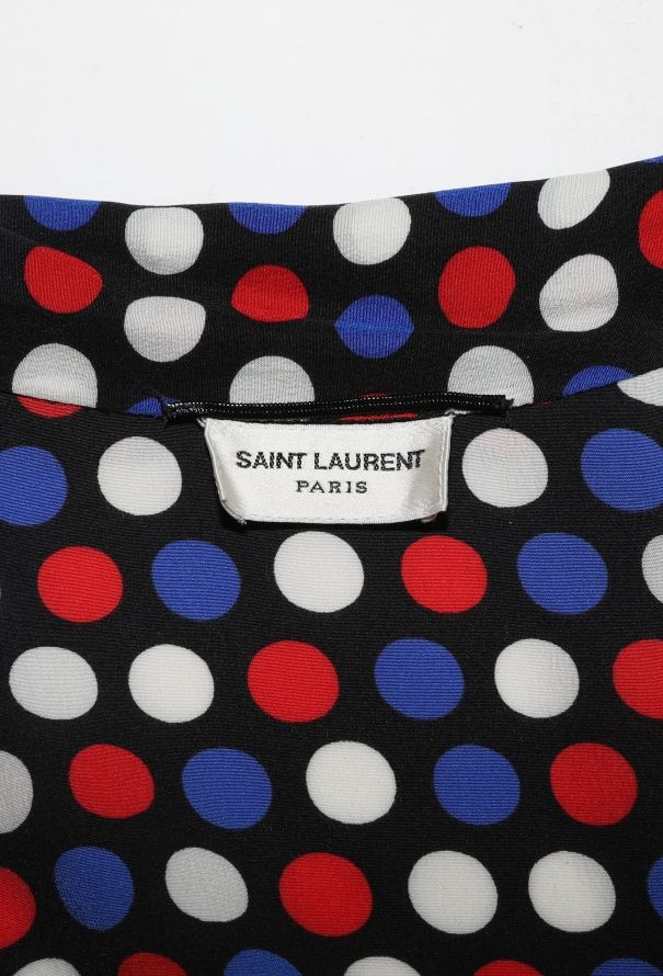Saint Laurent 2016 Silk Polka Dot Lavallière Blouse - 6