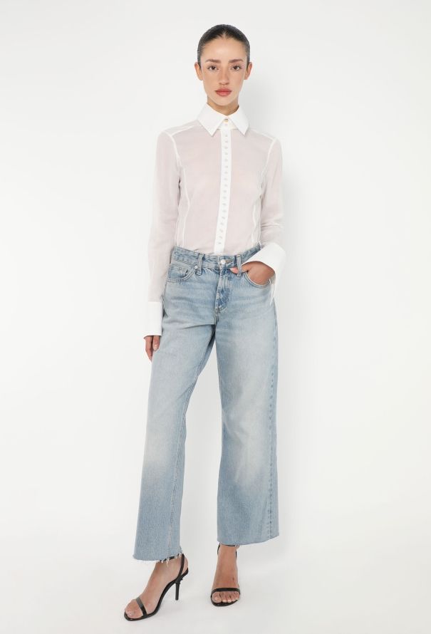 Chanel 2005 Pearl Button Voile Blouse - 2