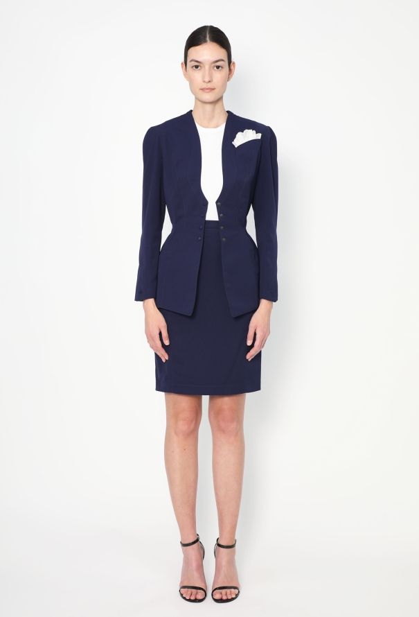 Thierry Mugler '90s Cinched Lace Trim Ensemble - 3