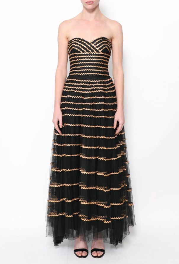 Metallic Tulle Sweetheart Gown - 5