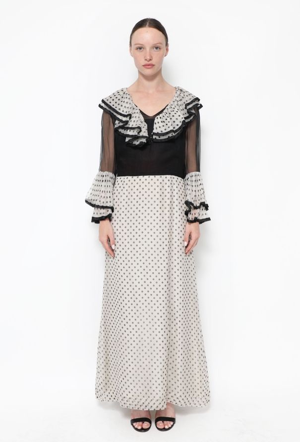 Balmain '50s Ruffled Polka Dot Dress - 1