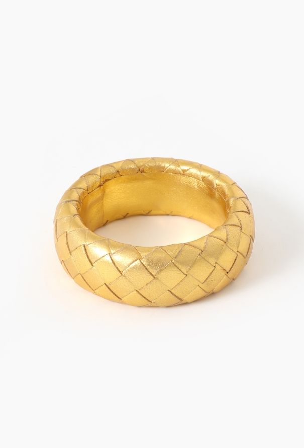 Bottega Veneta 2024 Leather Intrecciato Bangle - 2