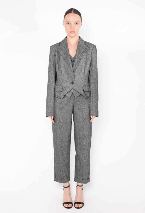 Dior 2024 Cropped Herringbone Ensemble - 6