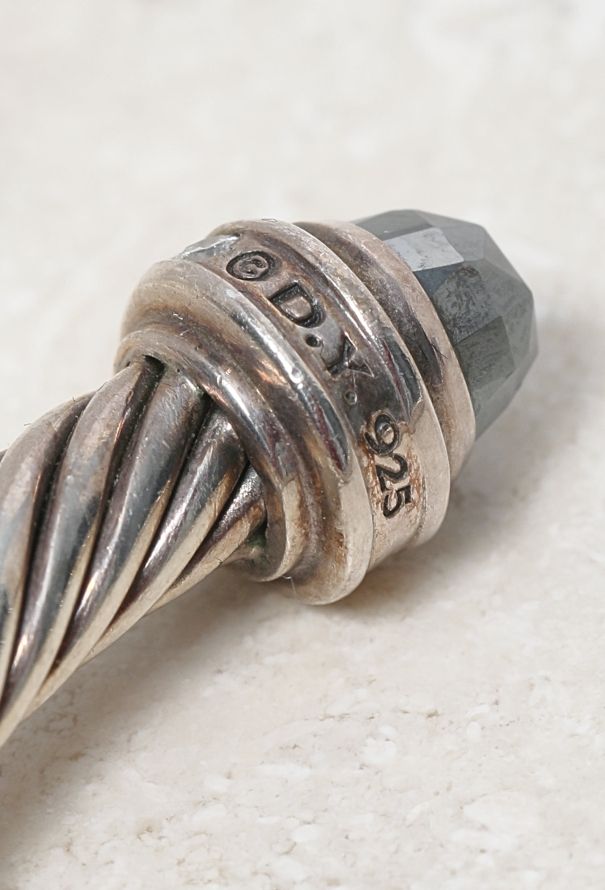 Vintage Fine Jewelry David Yurman Silver, Diamond & Onyx Bangle - 7