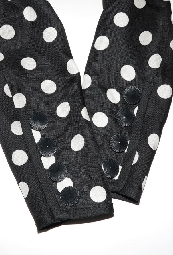 Saint Laurent 1990 Silk Polka Dot Blazer - 8