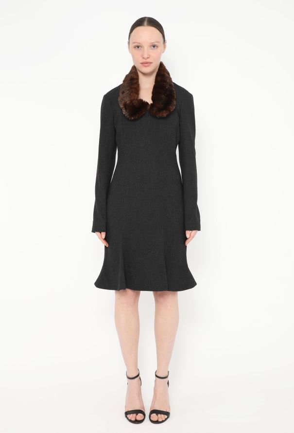 Vivienne Westwood F/W 1994 Fluted Fur Collar Dress - 1