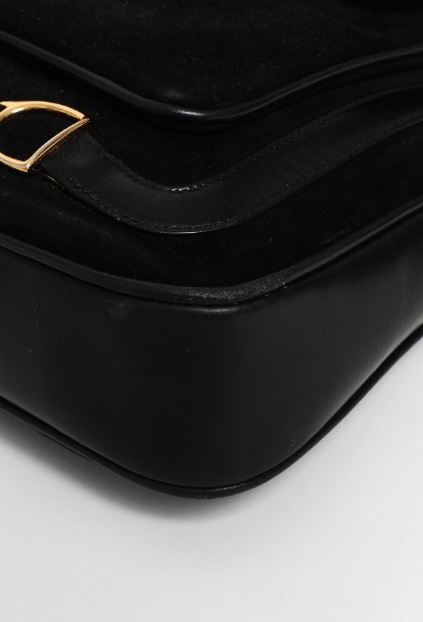 Gucci '70s Horsebit Suede Shoulder Bag - 7