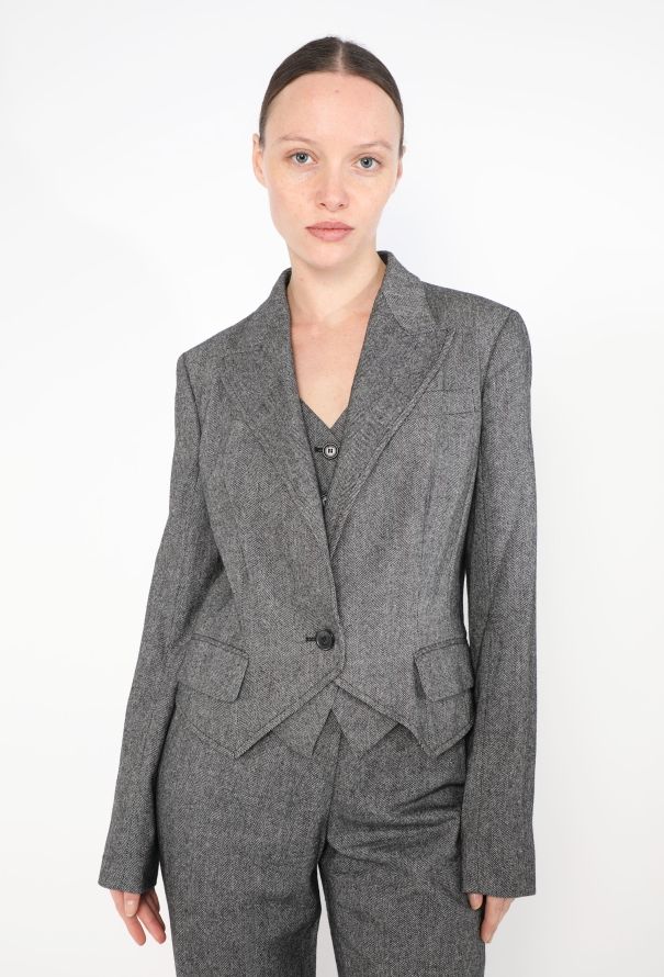 Dior 2024 Cropped Herringbone Ensemble - 3