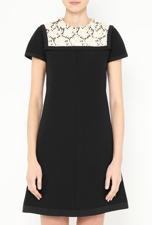 Saint Laurent Haute Couture 1966 Guipure Trim Wool Dress - 1