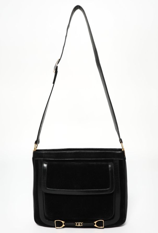 Gucci '70s Horsebit Suede Shoulder Bag - 1