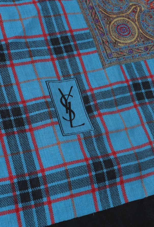 Saint Laurent '70s Paisley Checkered Scarf - 6