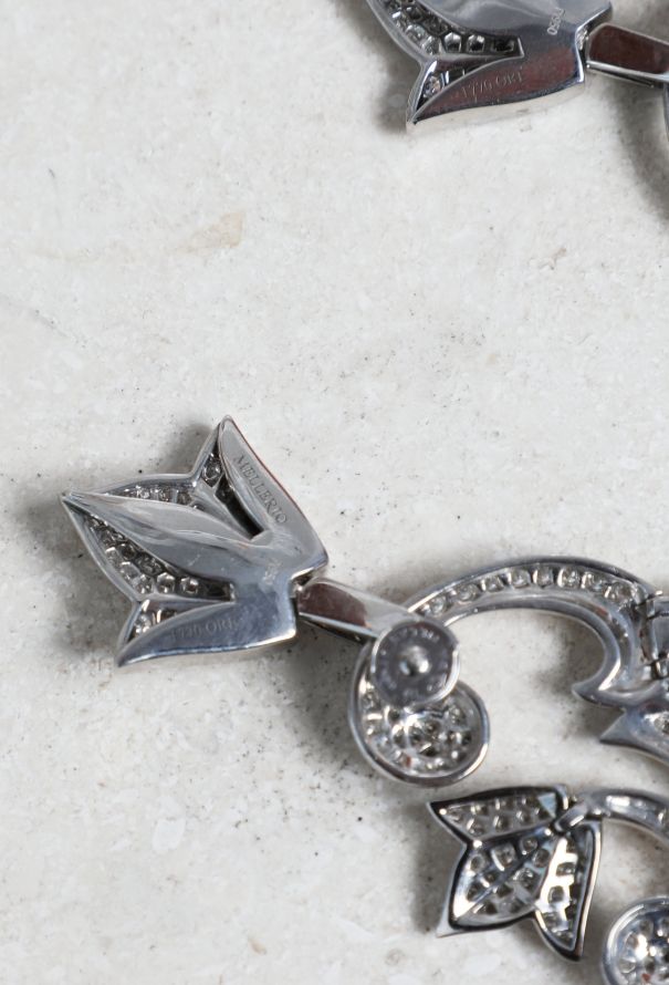 Mellerio Platinum & Diamond Floral Earcuffs - 4