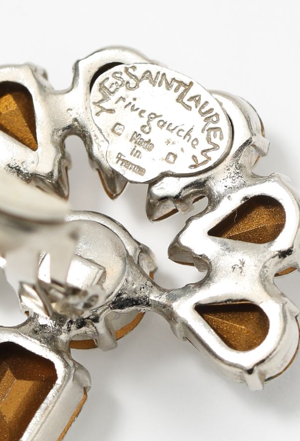 Saint Laurent Early '90s Strass & Pearl Clip Earrings - 4